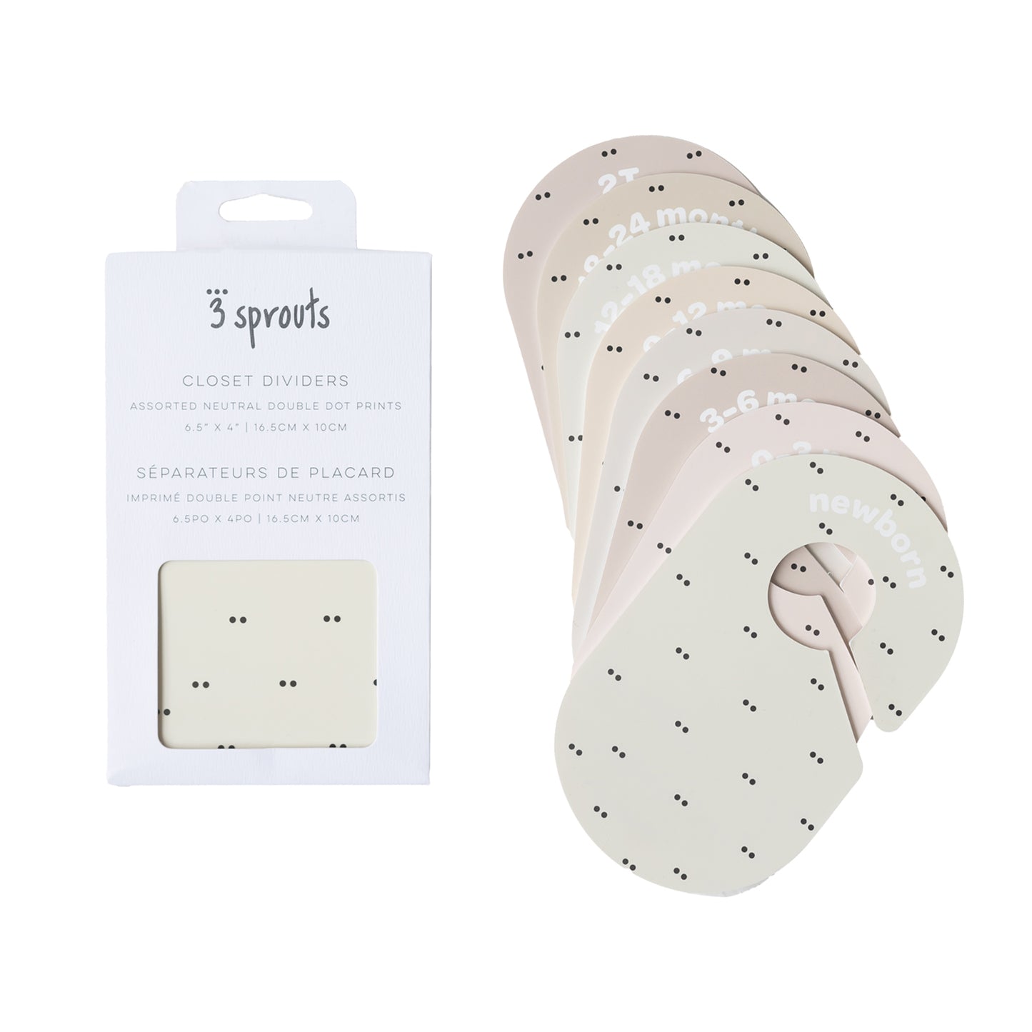 *closet dividers (newborn to 24 months) - double dot neutral