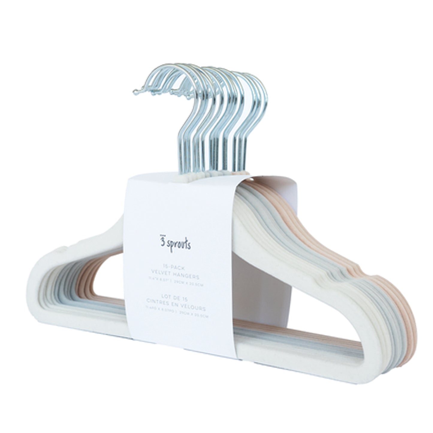 *velvet non-slip hangers (2 sets of 15) - assorted (cream/gray/hazelnut)