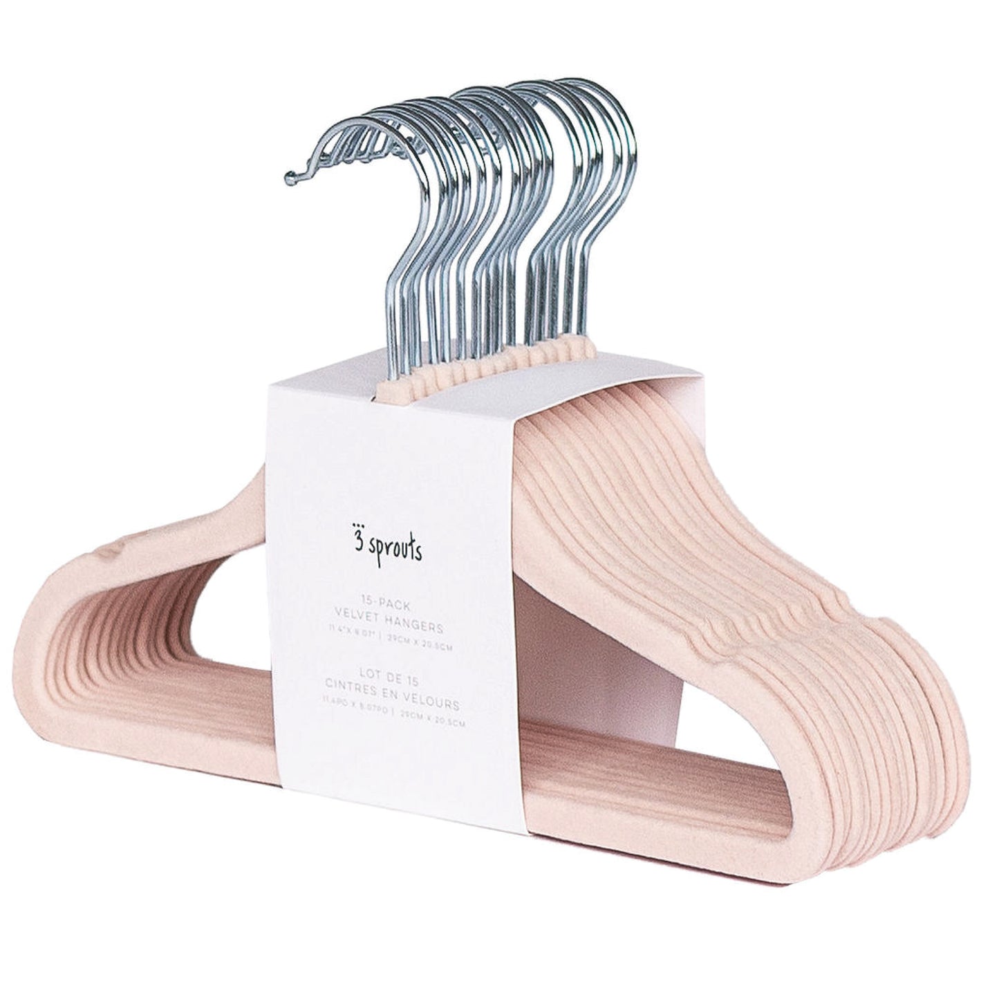 *velvet non-slip hangers (2 sets of 15) - pink