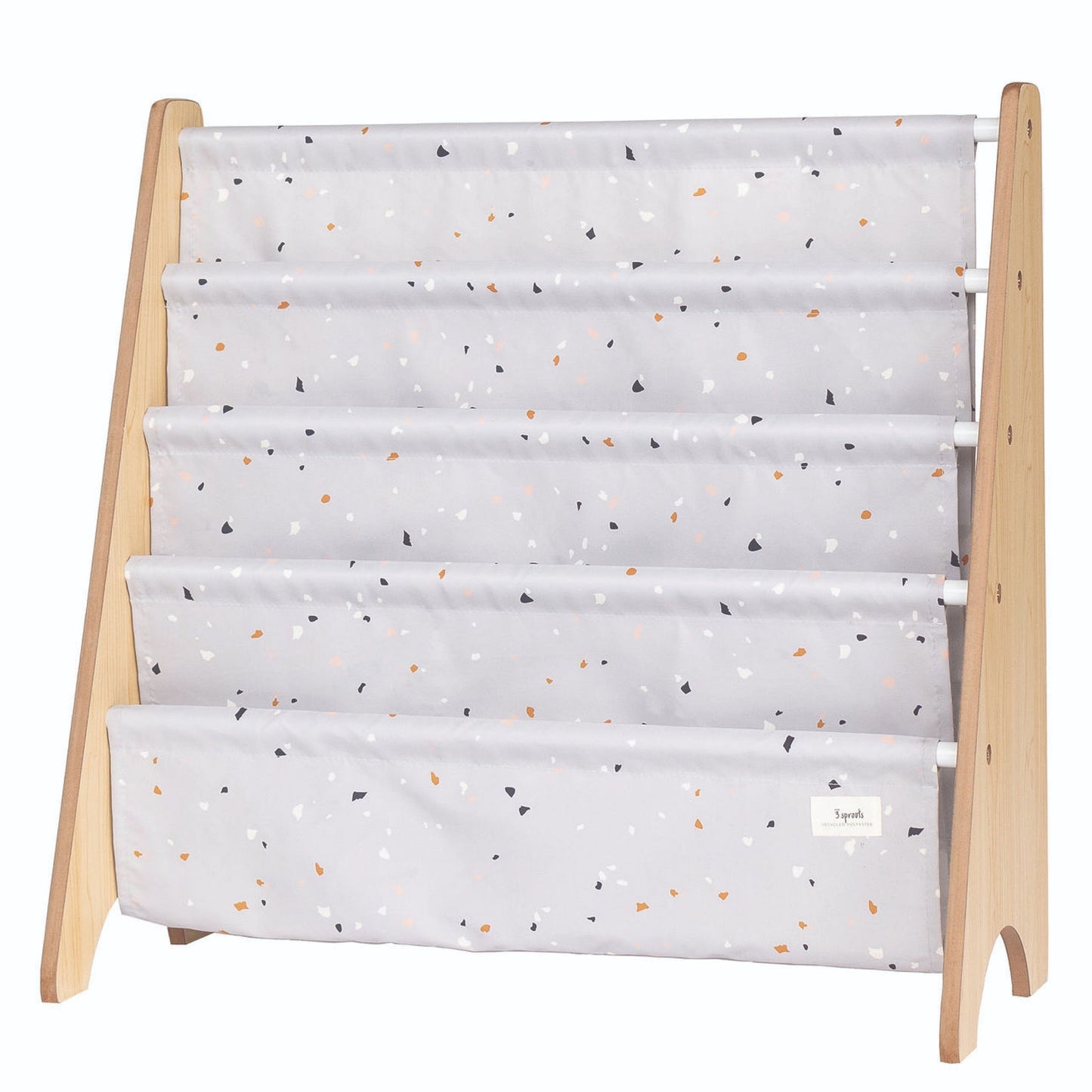 *recycled fabric book rack - terrazzo light gray