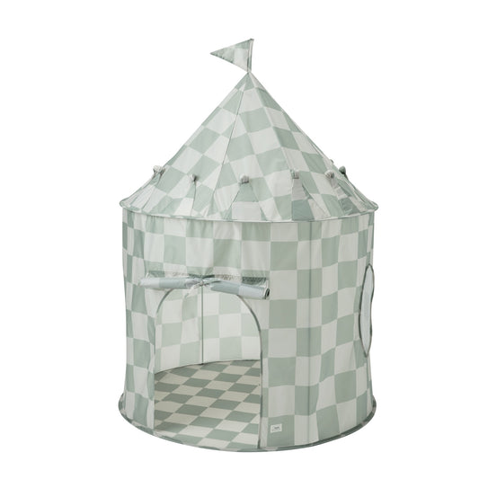 *recycled fabric play tent - checkerboard green