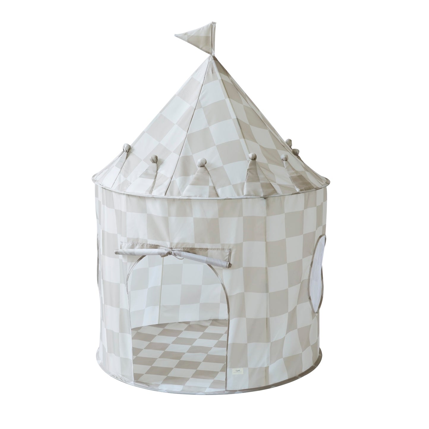 *recycled fabric play tent - checkerboard beige