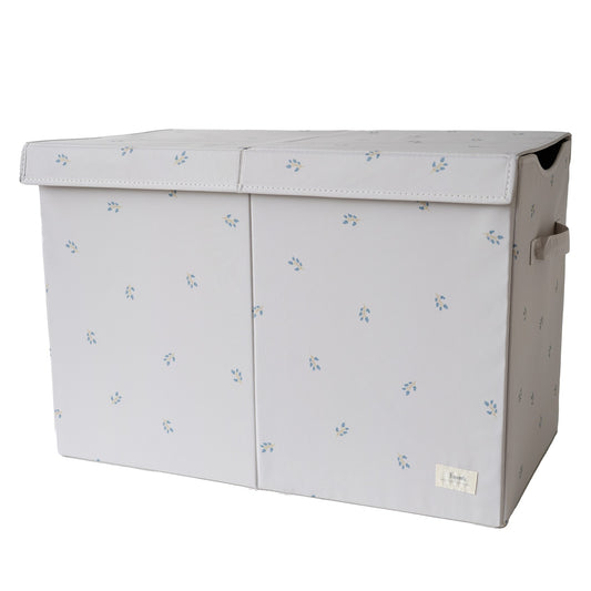*recycled fabric folding storage chest - blueberry taupe