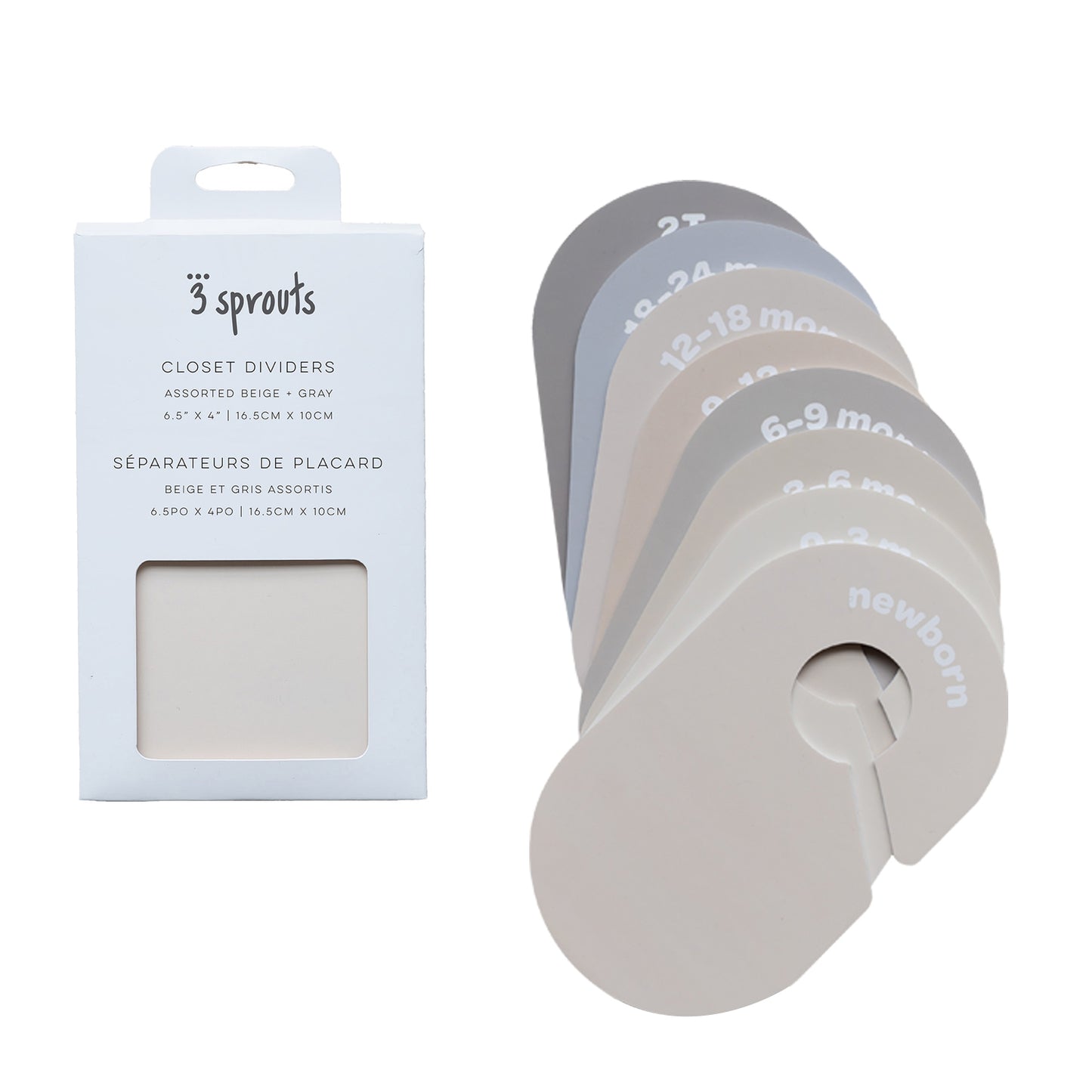 *closet dividers (newborn to 24 months) - beige & gray