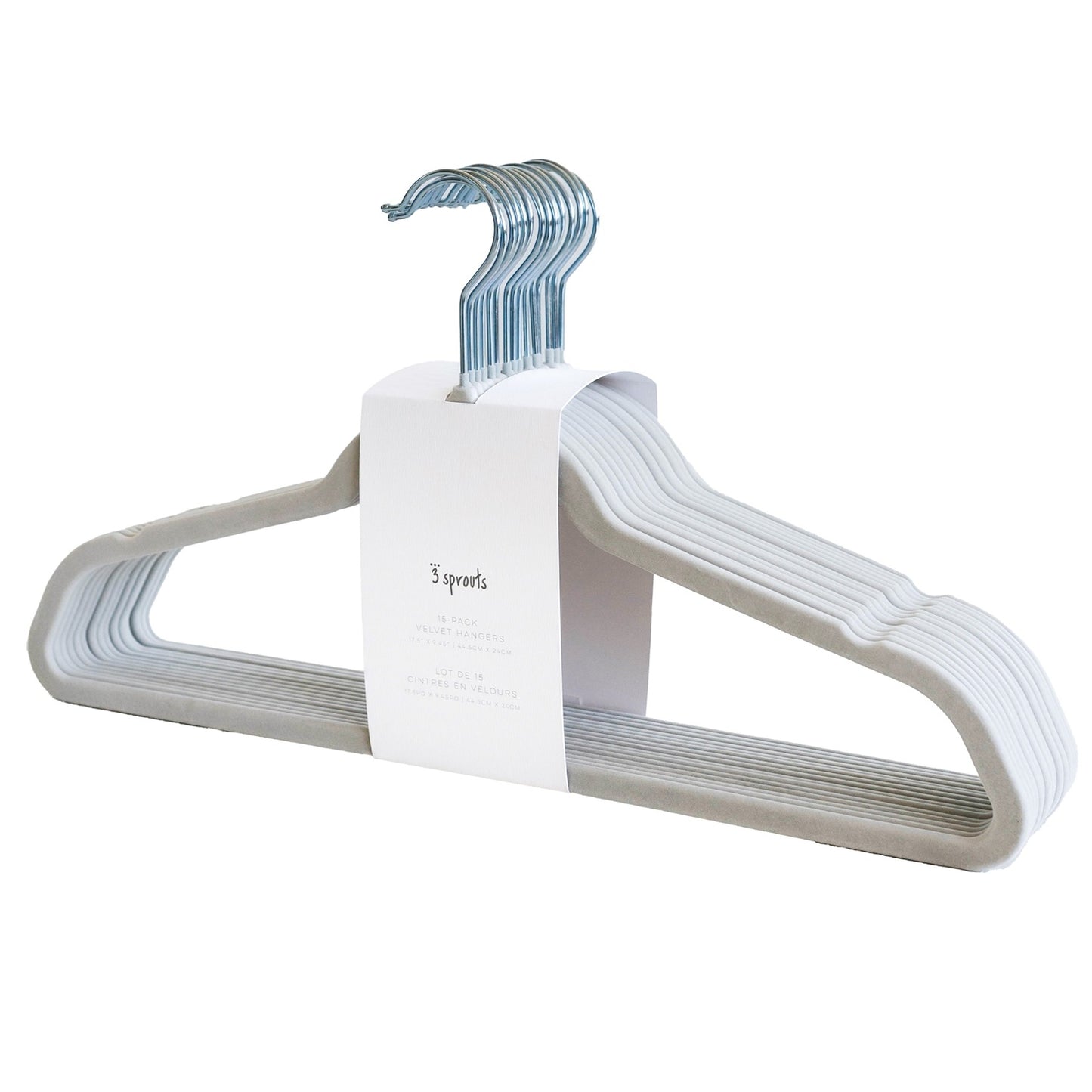 *velvet non-slip hangers for adults (2 sets of 15) - gray