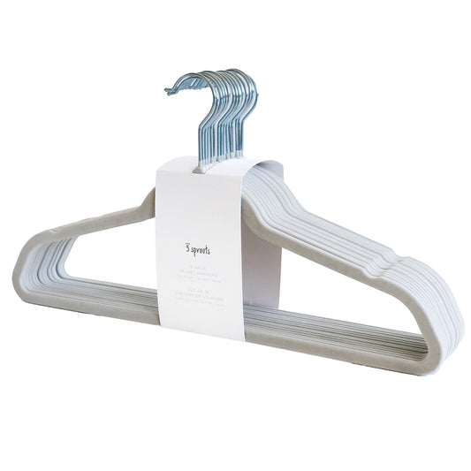 *velvet non-slip hangers for adults (2 sets of 15) - gray