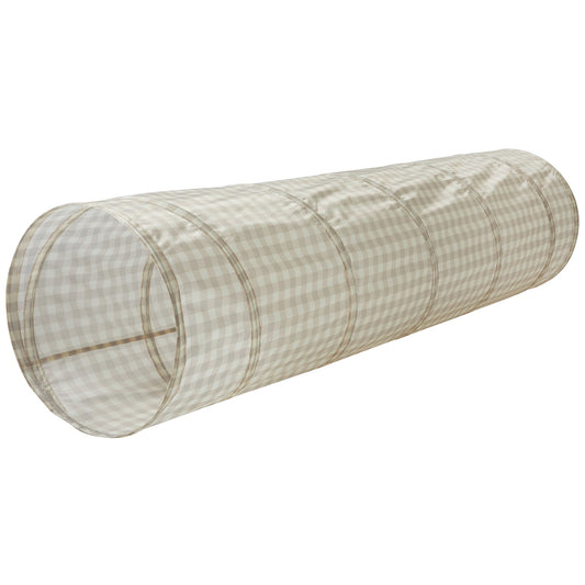 *recycled fabric play tunnel - gingham beige