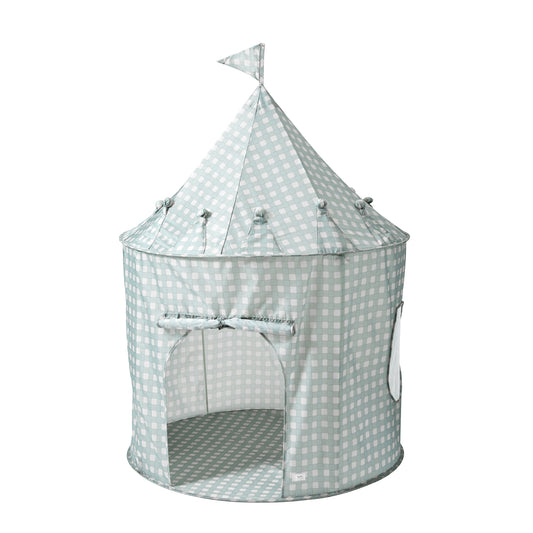 *recycled fabric play tent - gingham blue