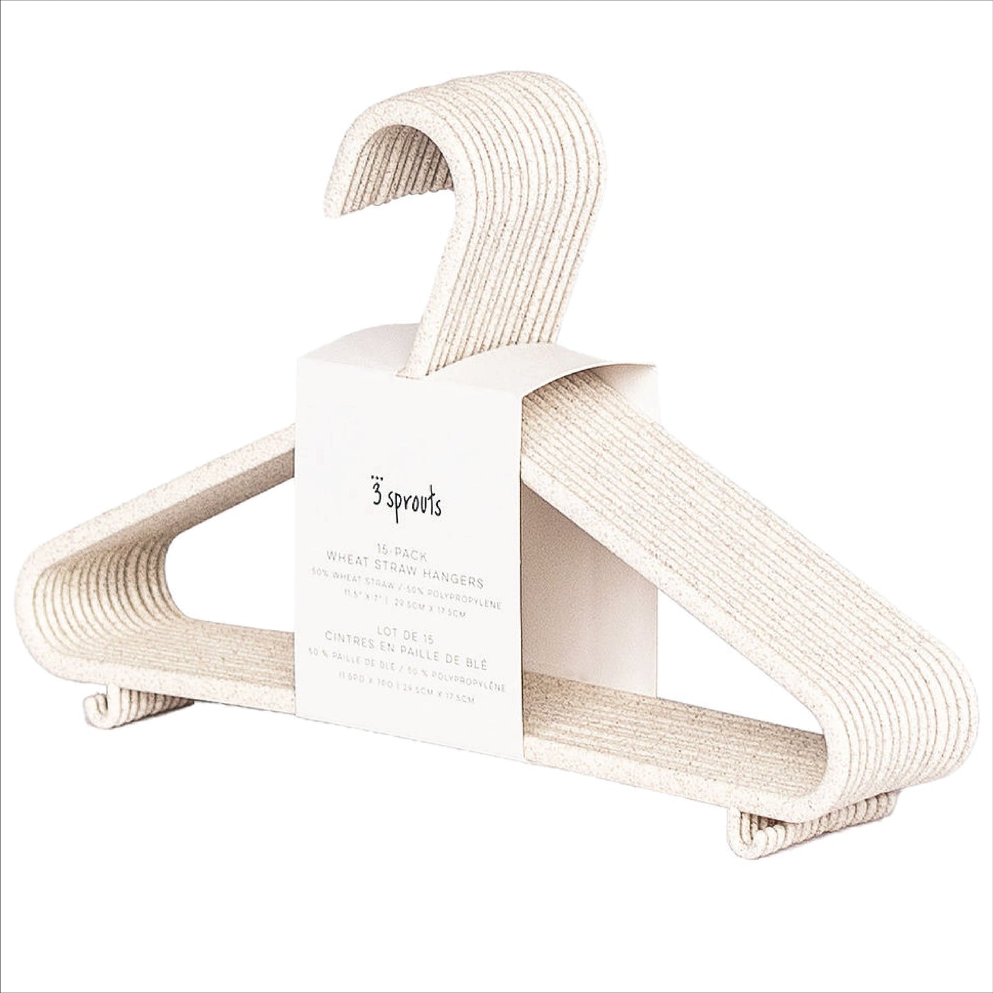 *wheat straw hangers (2 sets of 15) - cream