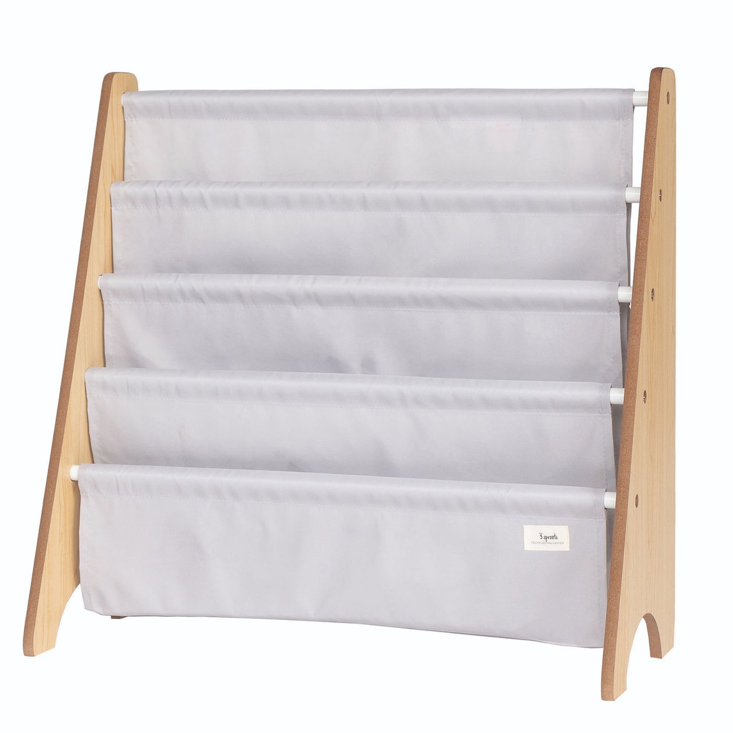 *recycled fabric book rack - light gray