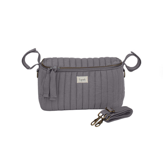 *quilted stroller organizer - charcoal gray