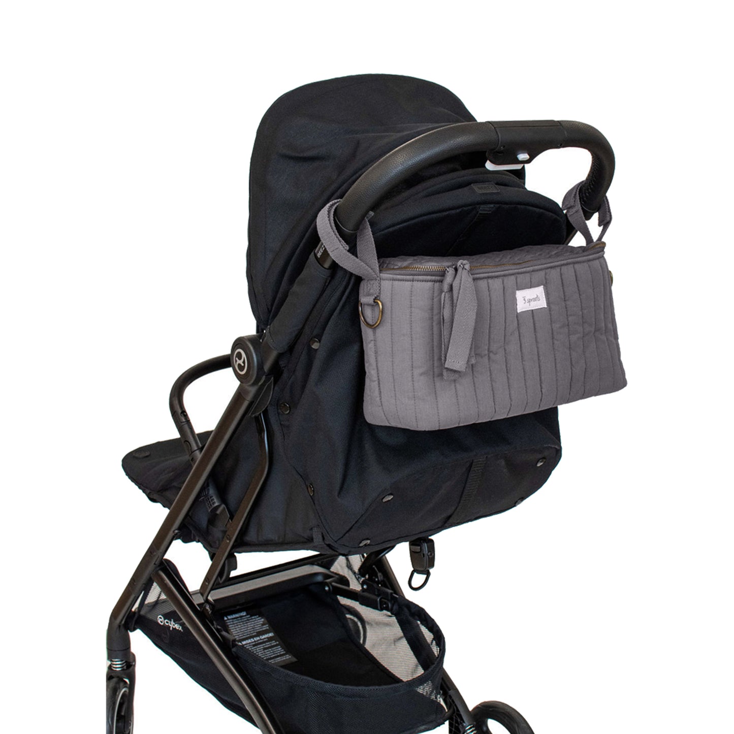 *quilted stroller organizer - charcoal gray